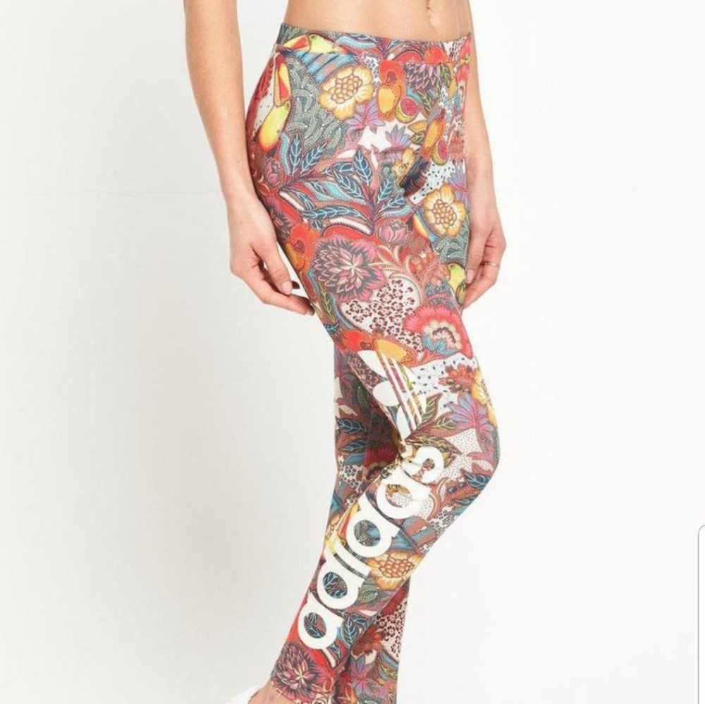 EUC Adidas floral leggings